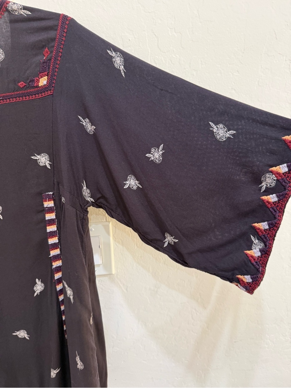 Free People Embroidered V-Neck Mini Dress - Picture 3 of 8